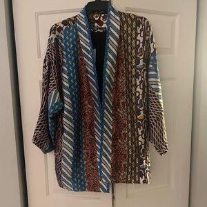 Acrobat Colorful Patterned Kimono Jacket small NWT